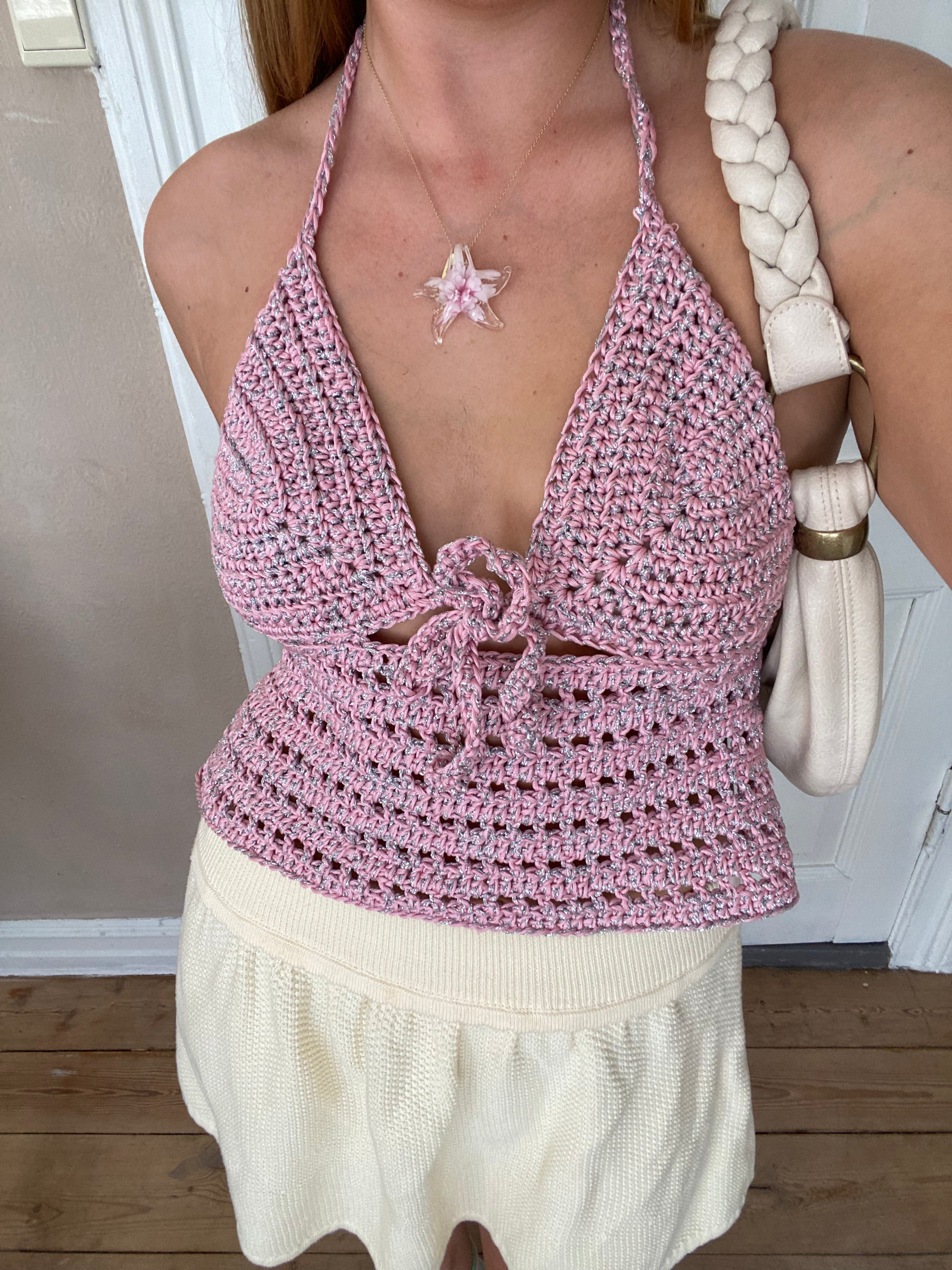 Heklet rosa topp