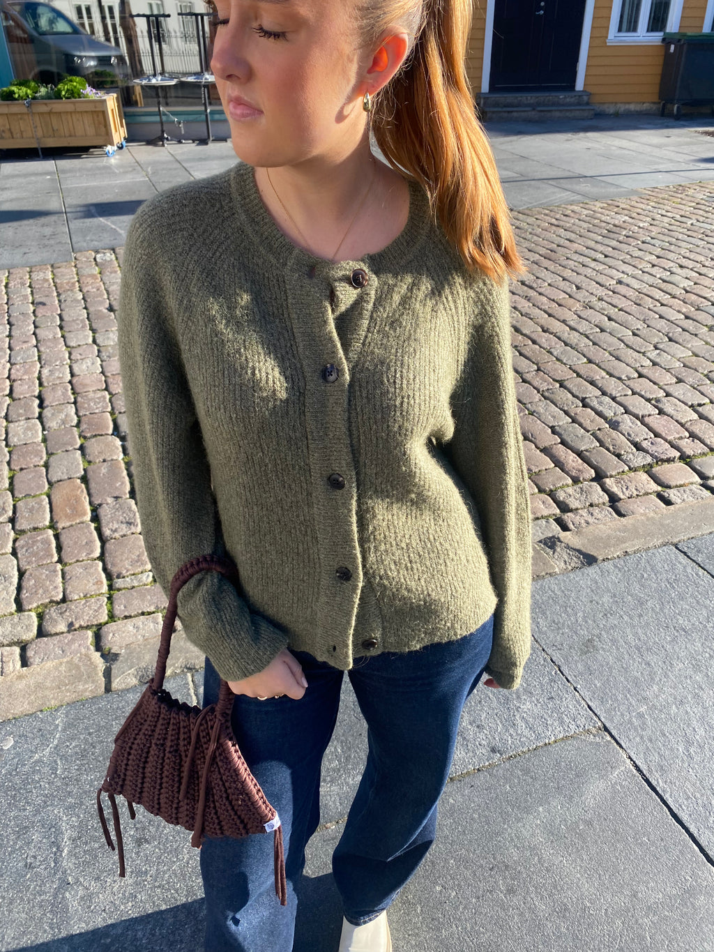 Løvmaskeveske espresso